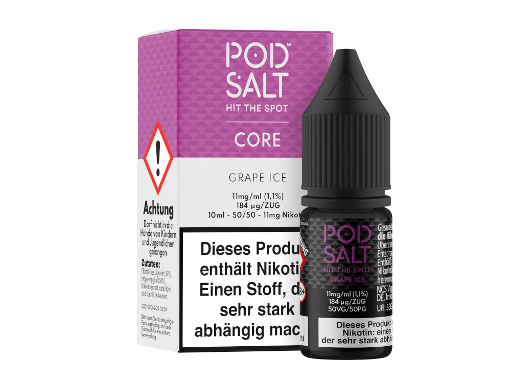 Pod Salt Nikotinsalz Liquid Core Grape Ice 11mg/ml 10ml