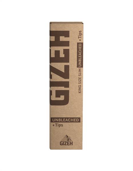 Gizeh Longpapes Unbleached King Size Slim + Tips (34 Stück pro Packung)