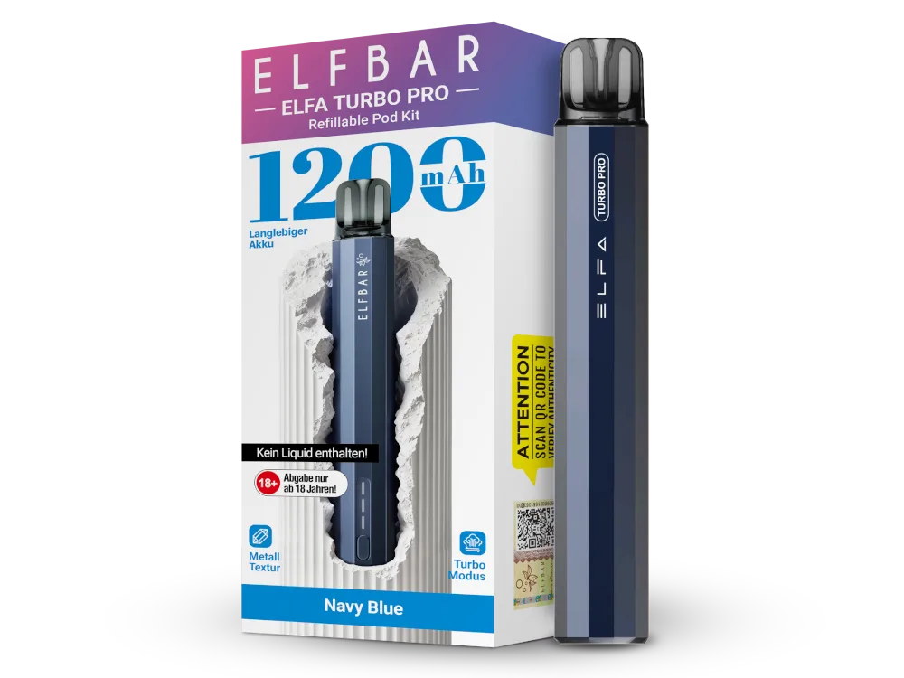 Elfbar E-Zigarette Elfa Turbo Pro Navy Blue