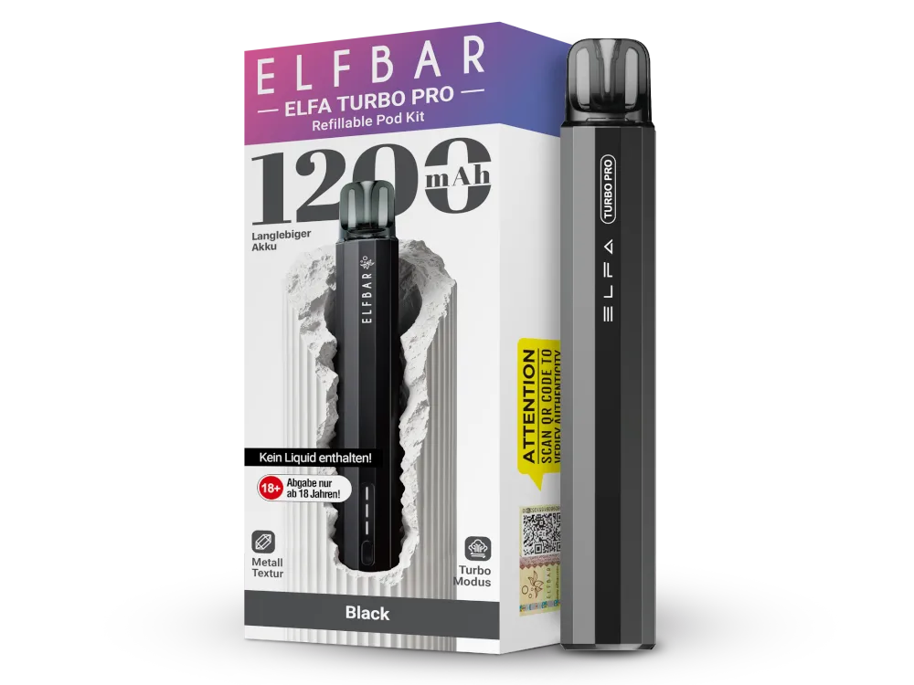 Elfbar E-Zigarette Elfa Turbo Pro Black