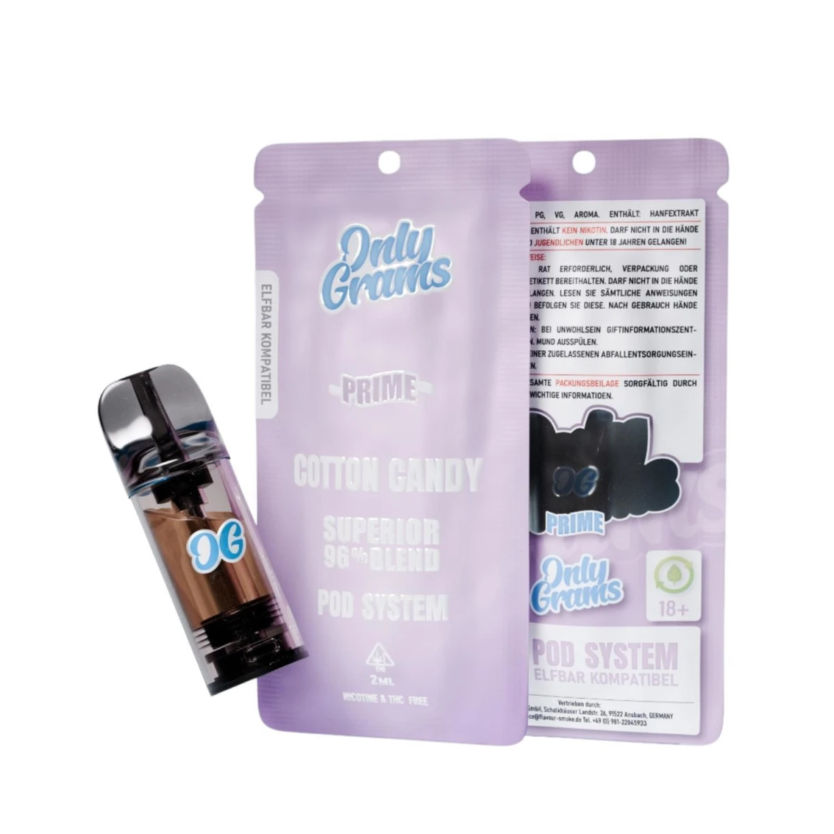 Only Grams Superior Blend Prefilled Pod Cotton Candy 96%