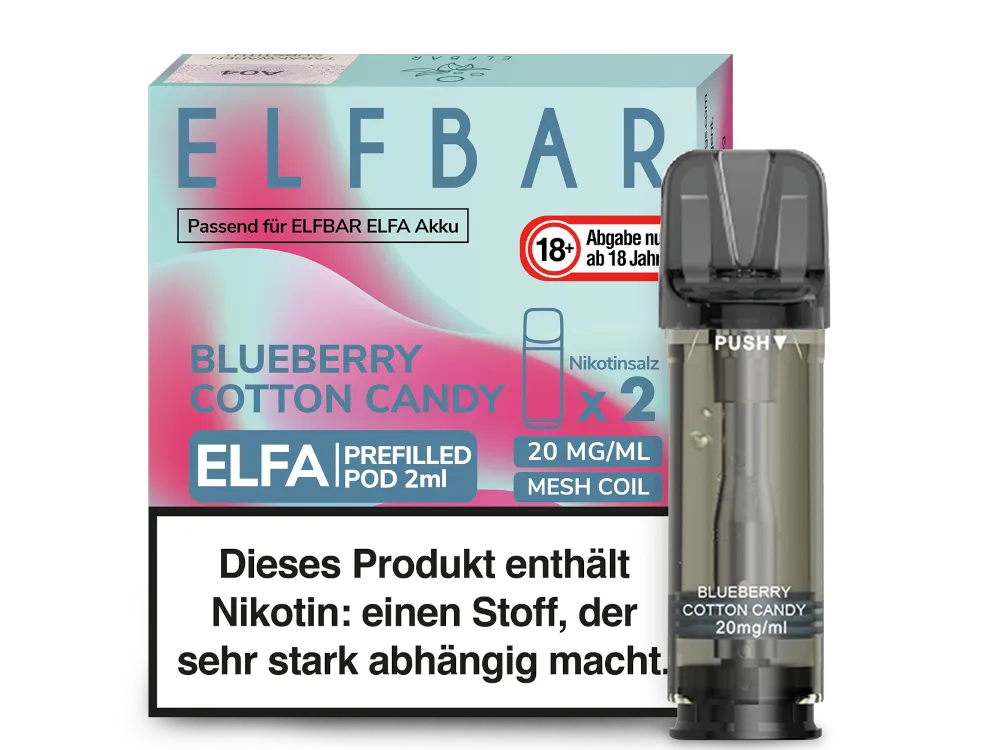 Elfbar Elfa Prefilled Pod Blueberry Cotton Candy 20mg/ml (2 Stück pro Packung)