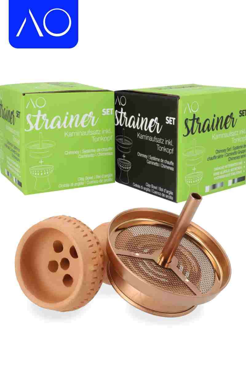 AO Strainer Kaminkopfset Edelstahl Rose Gold