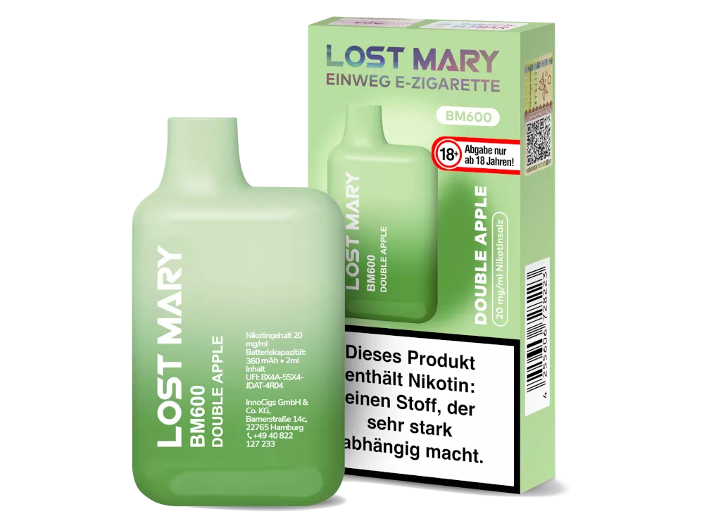 Lost Mary Einweg E-Zigarette BM600 Double Apple 20mg/ml