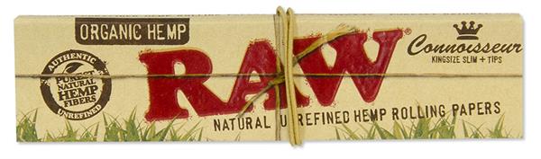 Raw Longpapes Organic Connoisseur King Size Slim + Tips (32 Stück pro Packung)