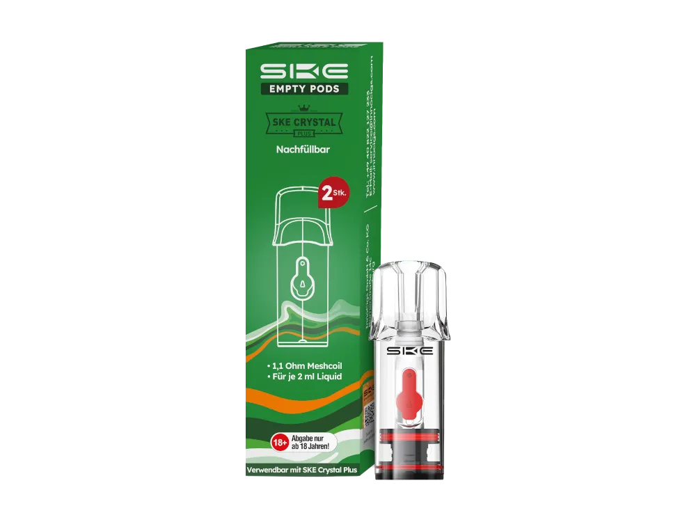 SKE Crystal Plus Leer Pod Nachfüllbar (2 Stück pro Packung)