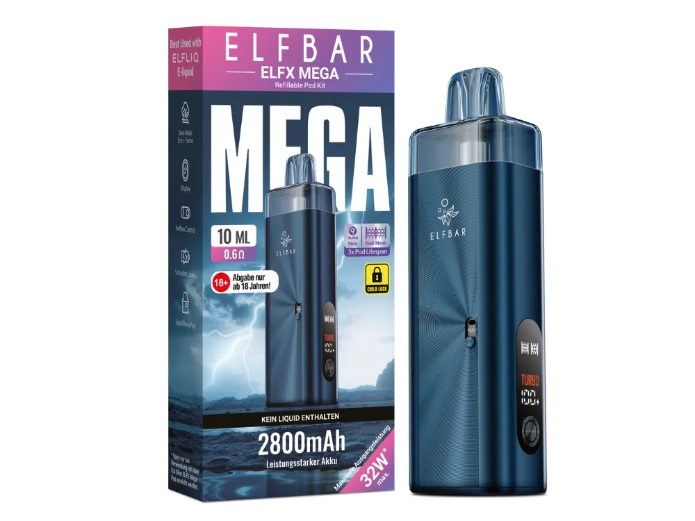 Elfbar E-Zigarette Elfx Mega Kit Navy