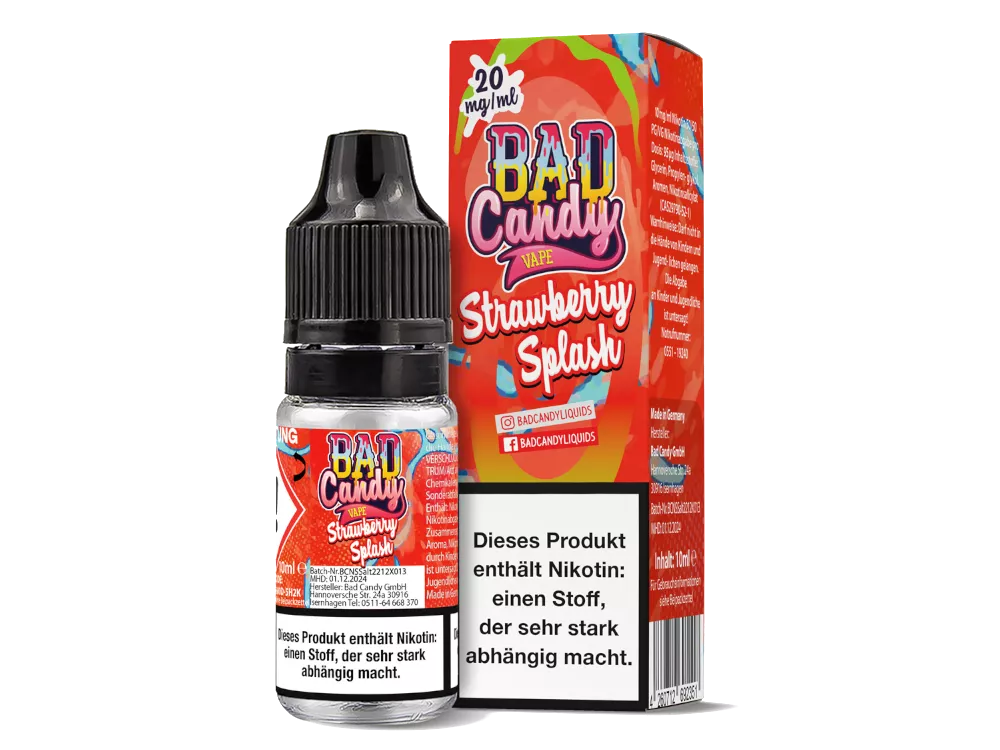 Bad Candy Nikotinsalz Liquid Strawberry Splash 20mg/ml 10ml