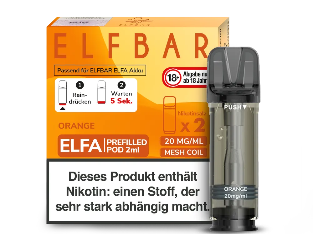 Elfbar Elfa Prefilled Pod (2 Stück pro Packung) Orange