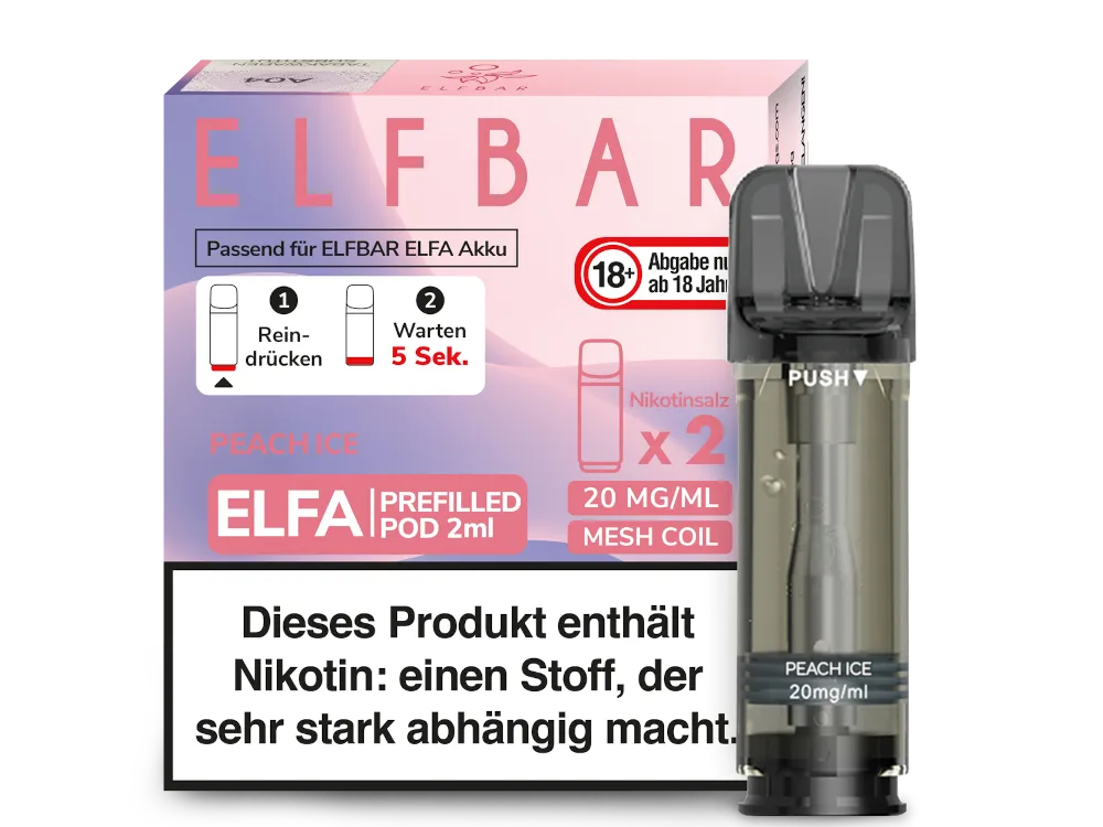 Elfbar Elfa Prefilled Pod Peach Ice 20mg/ml (2 Stück pro Packung)