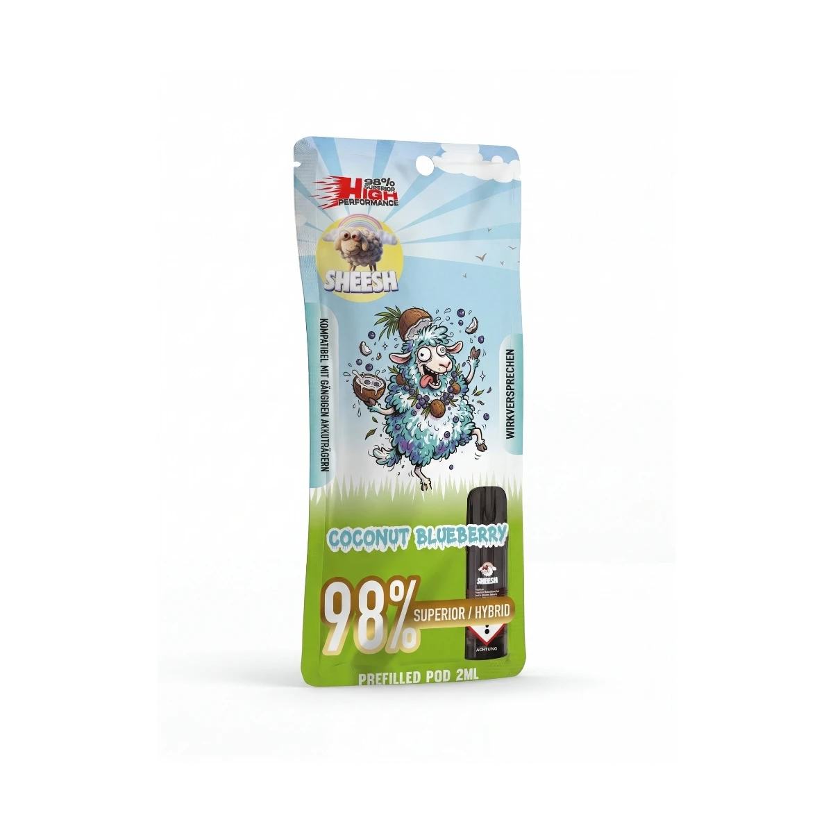 Sheesh Prefilled Pod Superior 98% Coconut Blueberry 2ml