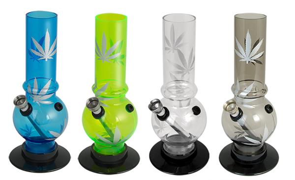 Atomic Acryl Bong Mini Bubble Straight Leaf 20cm