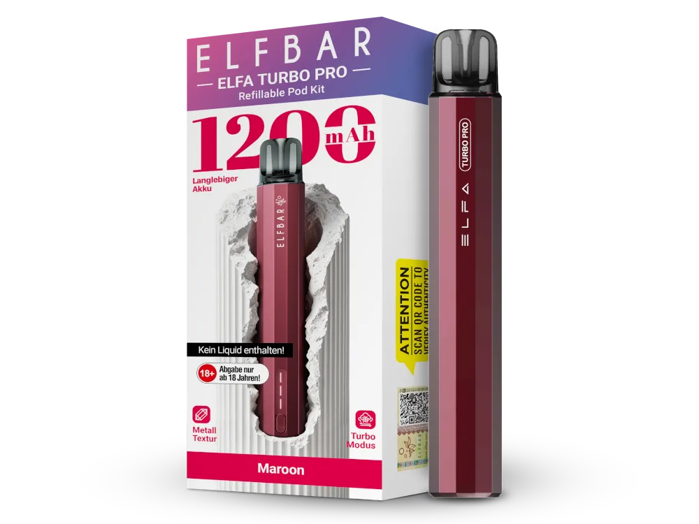Elfbar E-Zigarette Elfa Turbo Pro Maaron