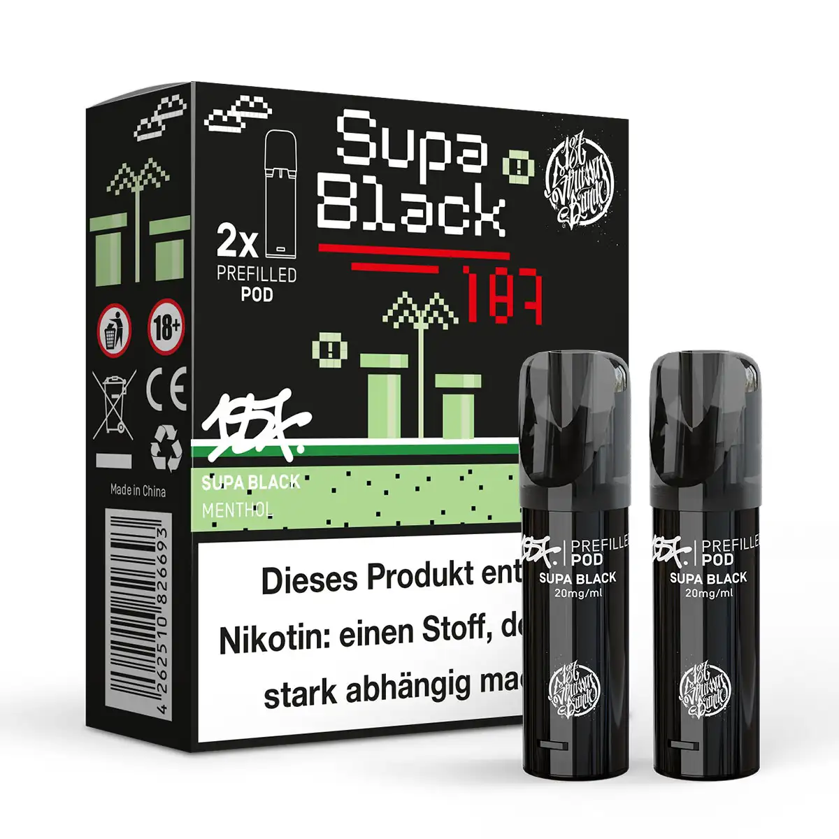 187 Strassenbande Prefilled Pod 20mg/ml (2 Stück pro Packung) Supa Black