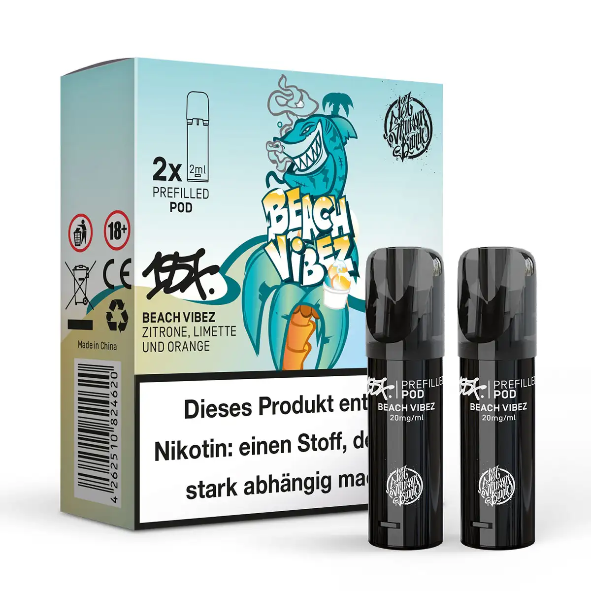 187 Strassenbande Prefilled Pod Beach Vibez 20mg/ml (2 Stück pro Packung)