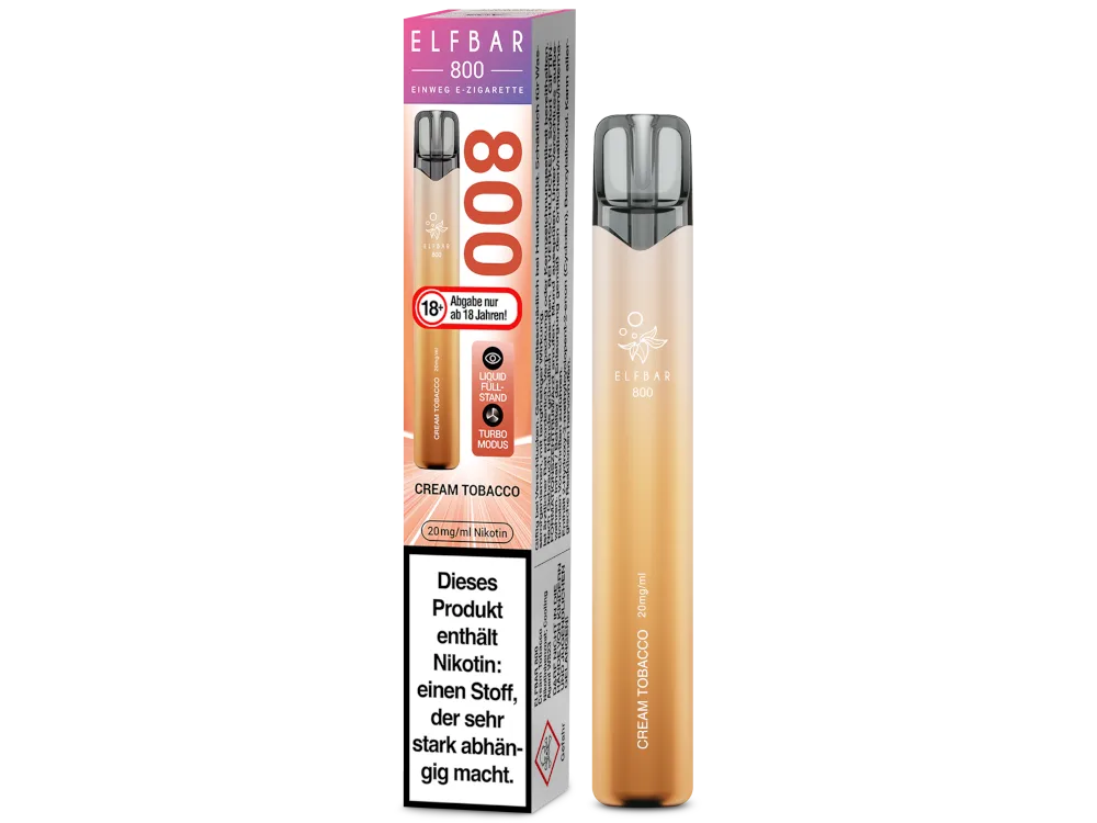 Elfbar Einweg E-Zigarette 800 Cream Tobacco 20mg/ml