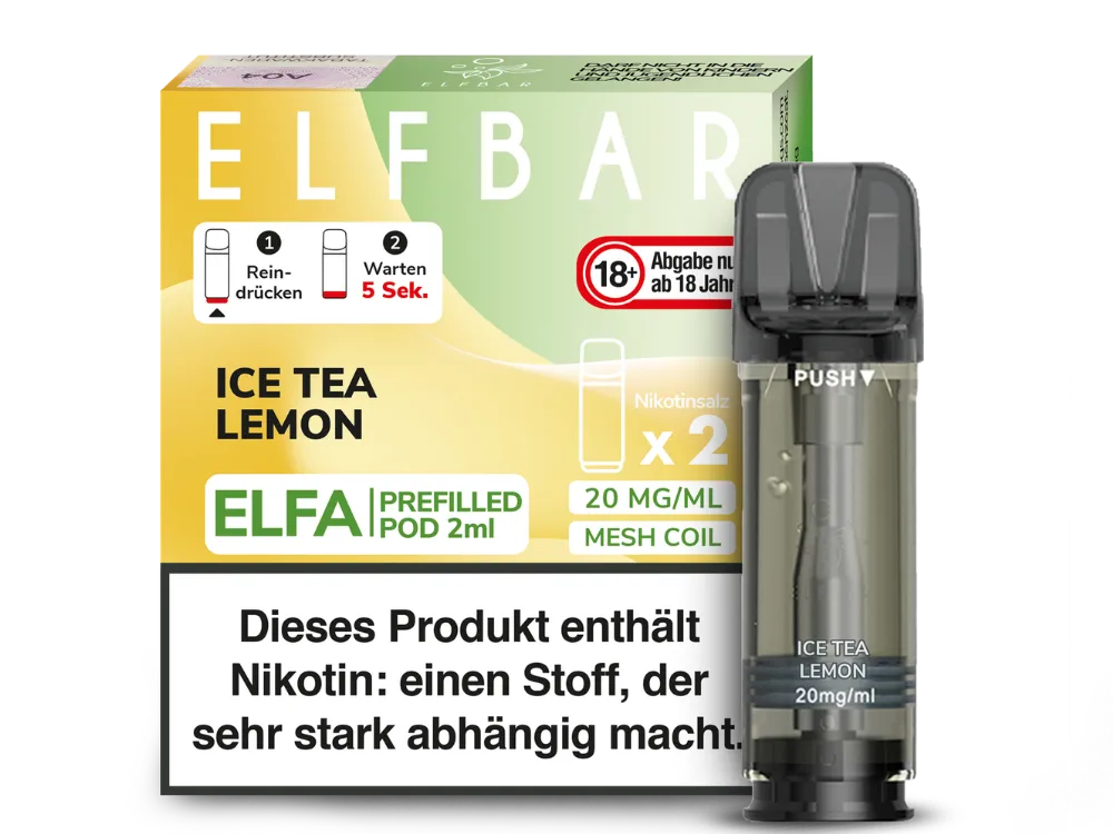Elfbar Elfa Prefilled Pod (2 Stück pro Packung) Ice Tea Lemon