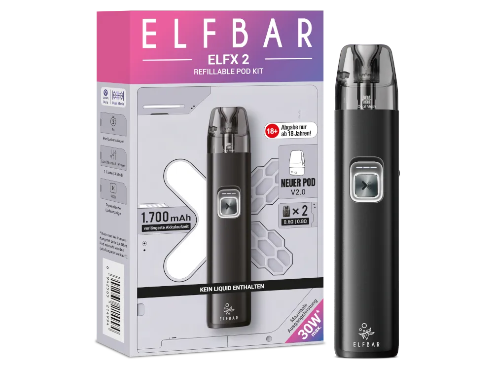 Elfbar E-Zigarette Elfx 2 Matte Black