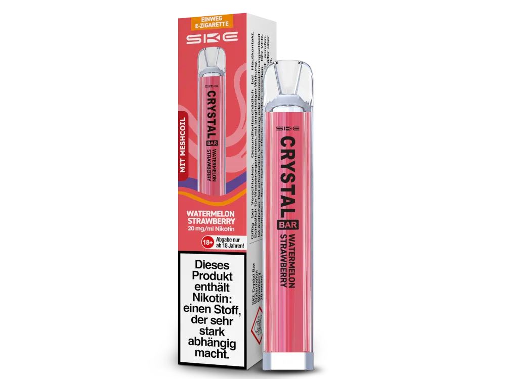 SKE Einweg E-Zigarette Crystal Bar 600 Watermelon Strawberry 20mg/ml