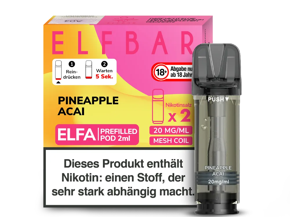 Elfbar Elfa Prefilled Pod Pineapple Acai 20mg/ml (2 Stück pro Packung)
