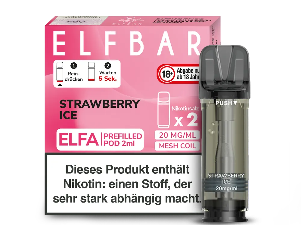 Elfbar Elfa Prefilled Pod (2 Stück pro Packung) Strawberry Ice