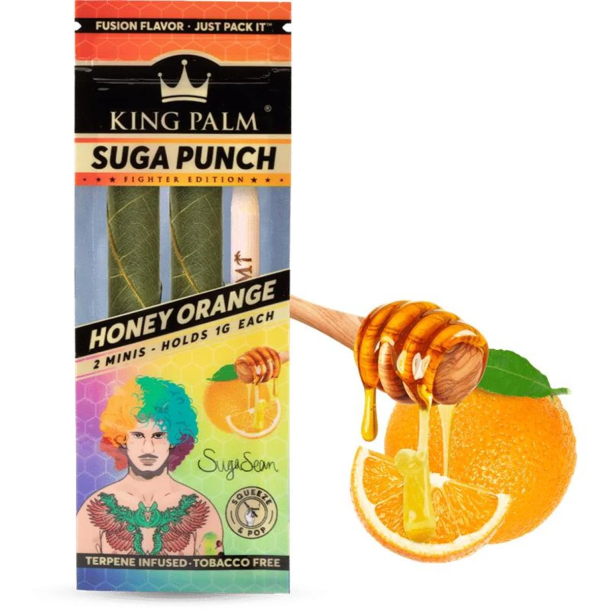 King Palm Rolls Mini (2 Stück pro Packung) Honey Orange