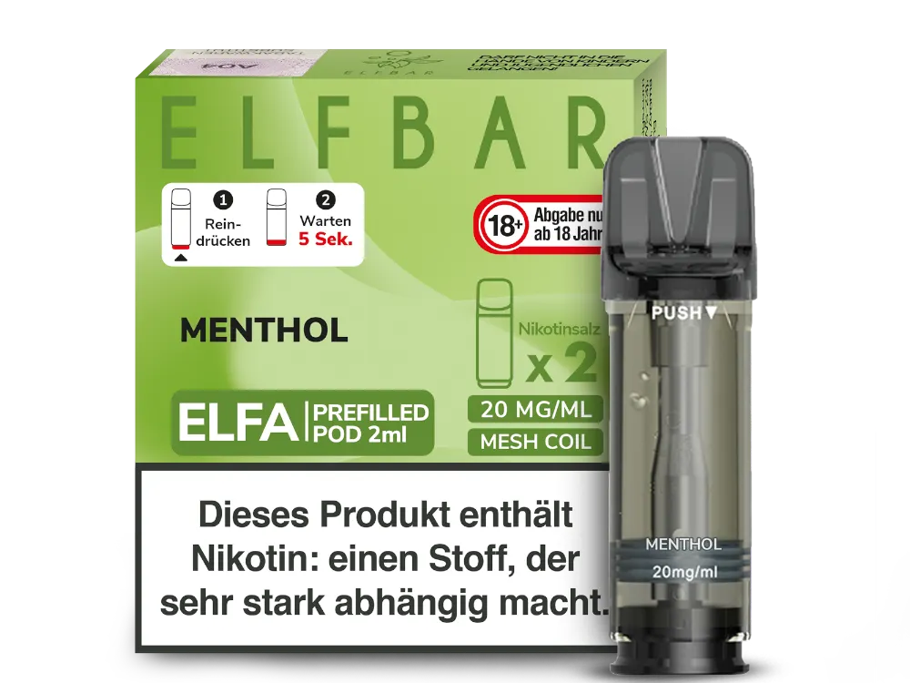 Elfbar Elfa Prefilled Pod (2 Stück pro Packung) Menthol