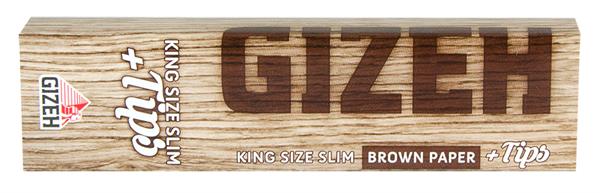 Gizeh Longpapes Brown King Size Slim + Tips (34 Stück pro Packung)