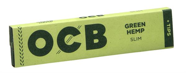 OCB Longpapes Green Hemp King Size Slim + Filtertips (32 Stück pro Packung)