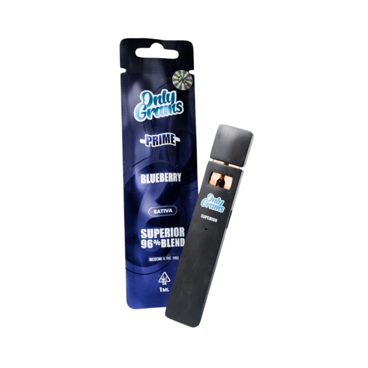 Only Grams Superior Blend Einweg E-Zigarette 96% Blueberry