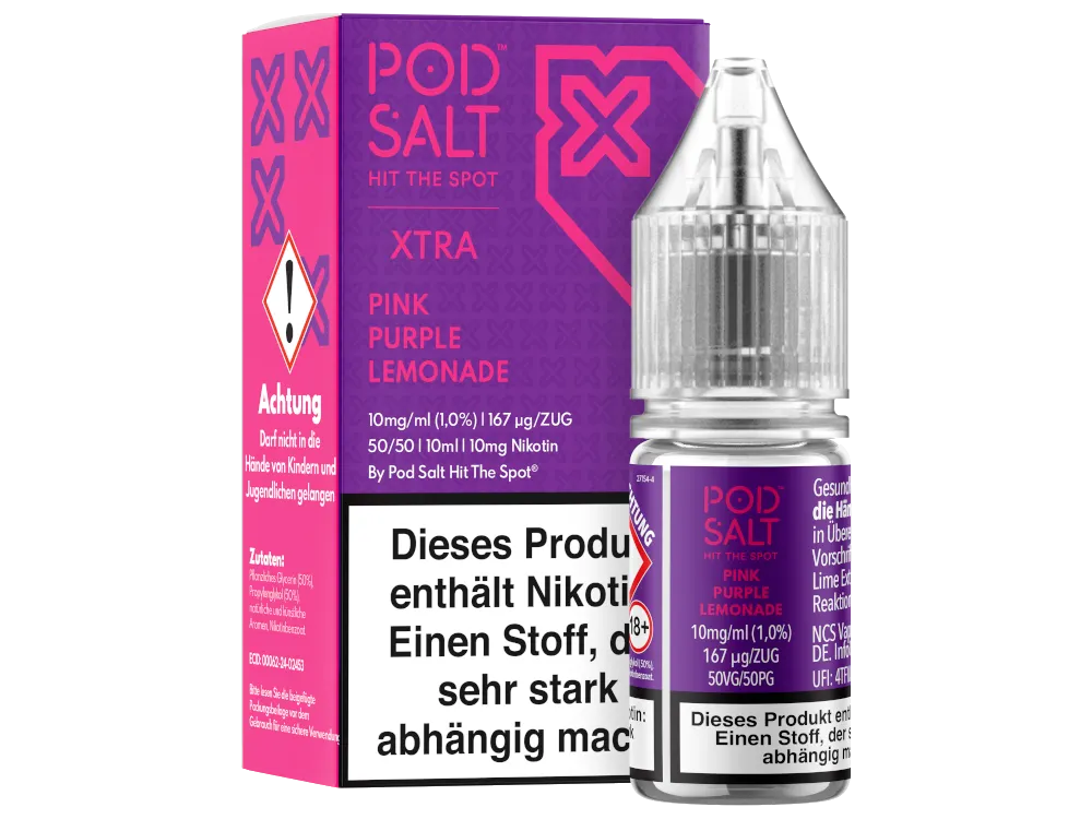 Pod Salt Nikotinsalz Liquid X Pink Purple Lemonade 10mg/ml 10ml