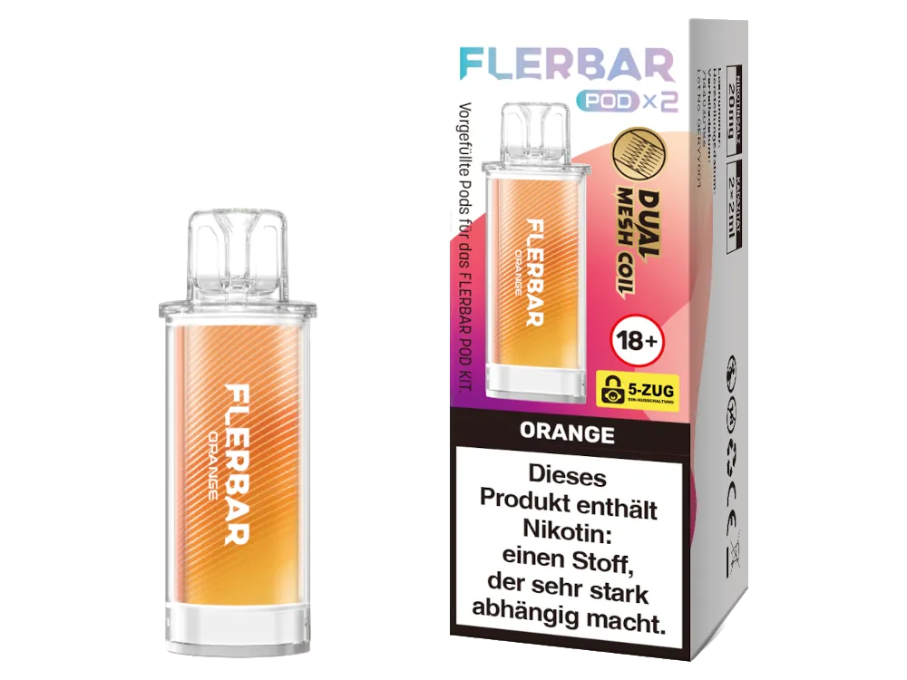 Flerbar Prefilled Pod Orange 20mg/ml (2 Stück pro Packung)