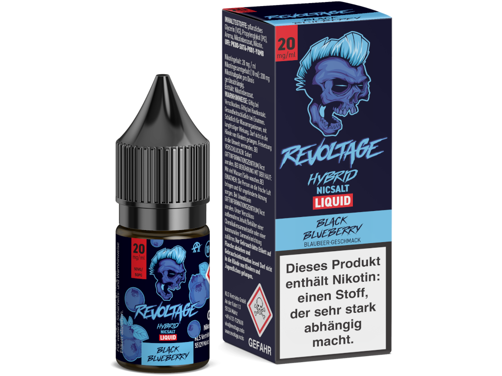 Revoltage Hybrid Nikotinsalz Liquid Black Blueberry 20mg/ml 10ml