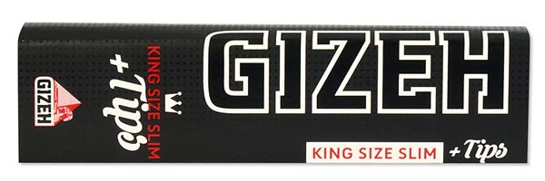 Gizeh Longpapes Black King Size Slim + Tips (34 Stück pro Packung)