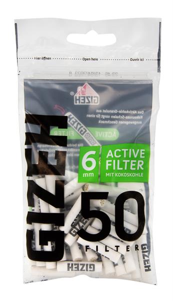 Gizeh Aktivkohlefilter Black Slim 6mm (50 Stück pro Packung)
