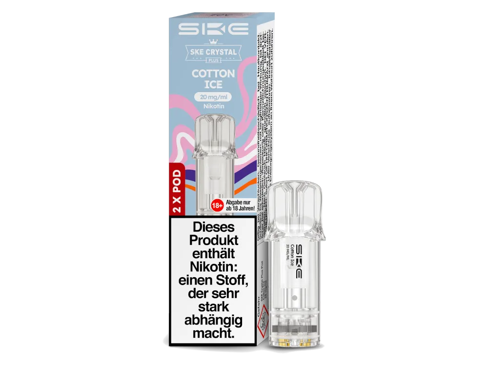 SKE Crystal Plus Pod Cotton Ice (2 Stück pro Packung)