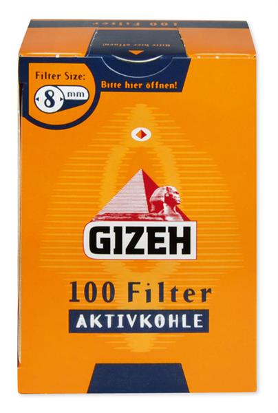 Gizeh Aktivkohlefilter Gelb Feinfilter Blau (100 Stück pro Packung)