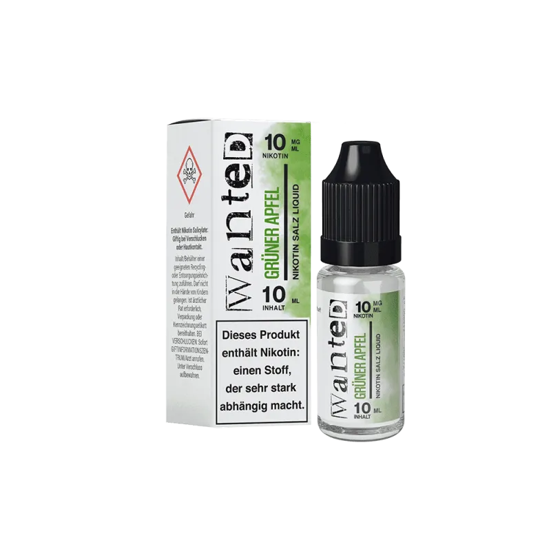 Wanted Nikotinsalz Liquid Overdosed grüner Apfel 10mg/ml 10ml