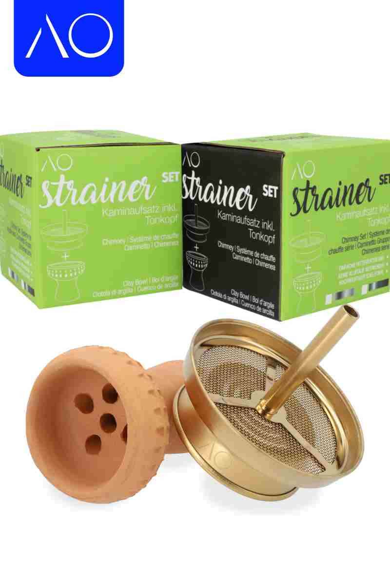 AO Strainer Kaminkopfset Edelstahl Gold