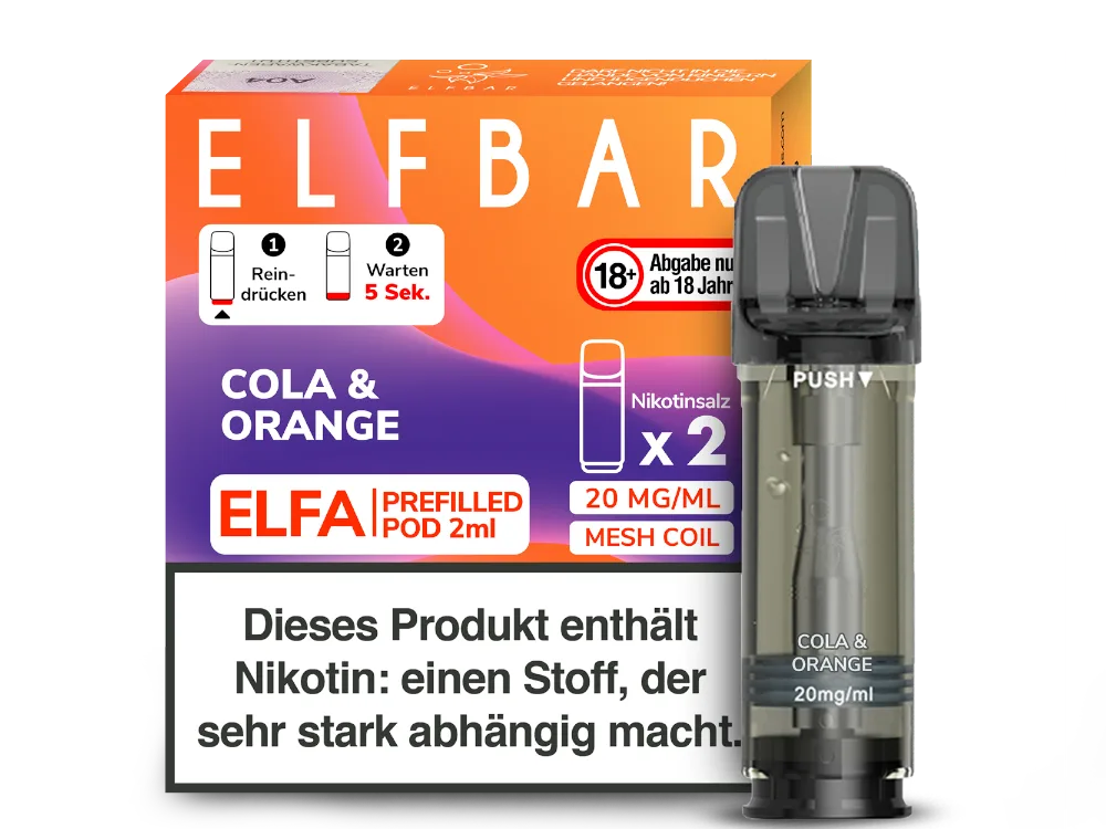 Elfbar Elfa Prefilled Pod Cola & Orange 20mg/ml (2 Stück pro Packung)