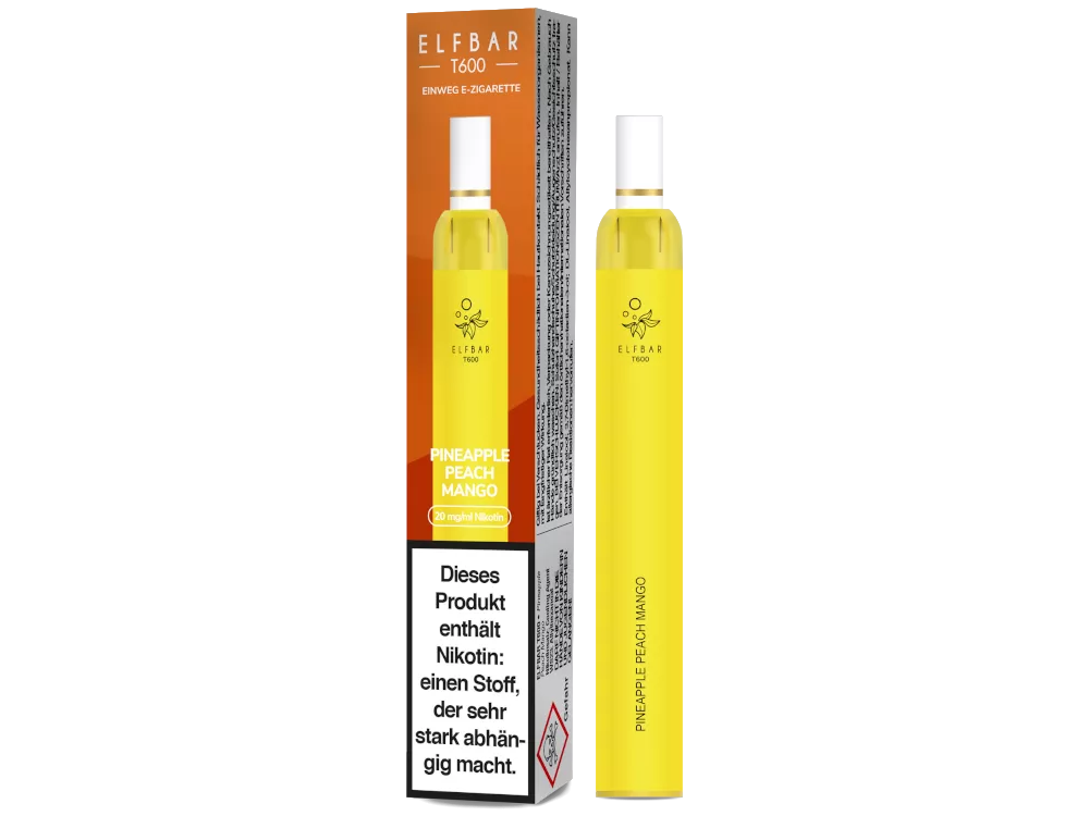 Elfbar Einweg E-Zigarette T600 Pineapple Mango Peach 20mg/ml | Pineapple Mango Peach