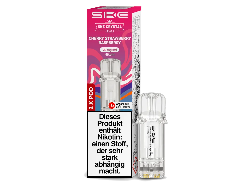 SKE Crystal Plus Pod Cherry Strawberry Raspberry (2 Stück pro Packung)
