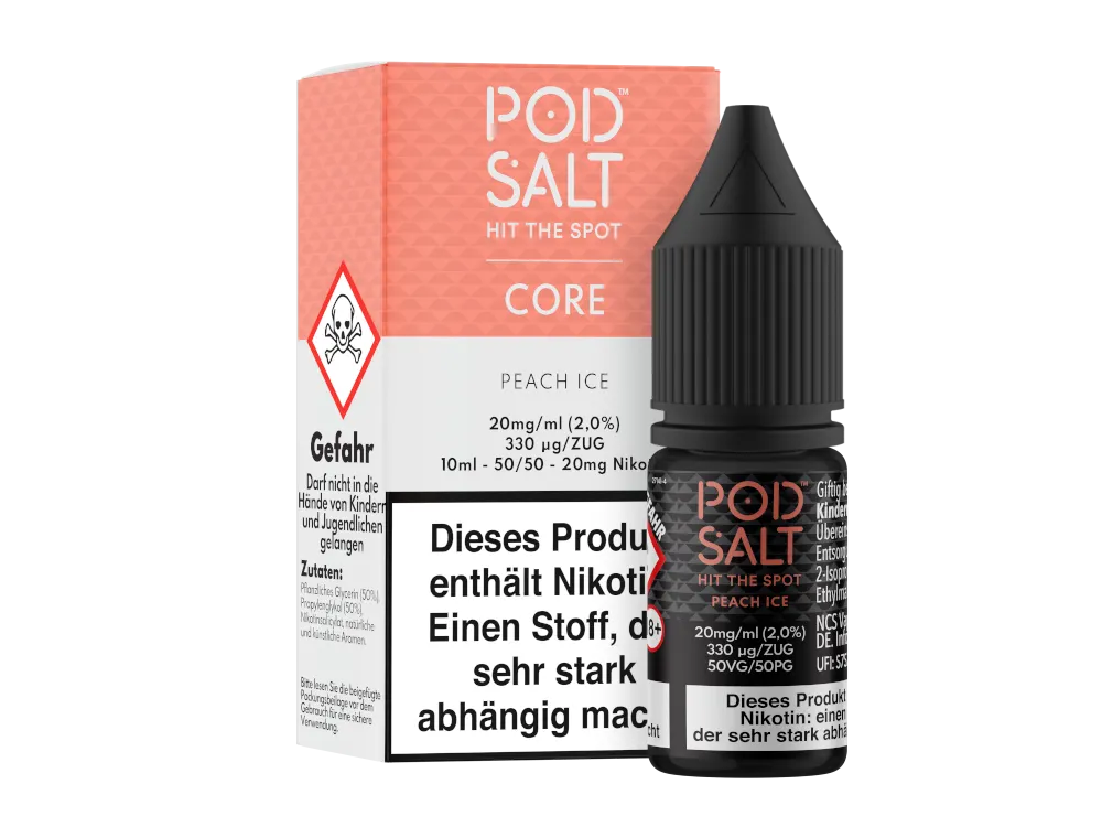 Pod Salt Nikotinsalz Liquid Core Peach Ice 20mg/ml 10ml
