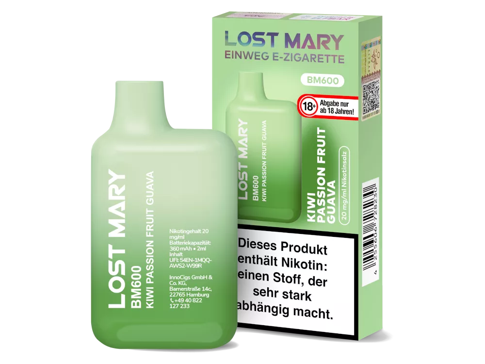Lost Mary Einweg E-Zigarette BM600 20mg/ml Kiwi Passionfruit Guava