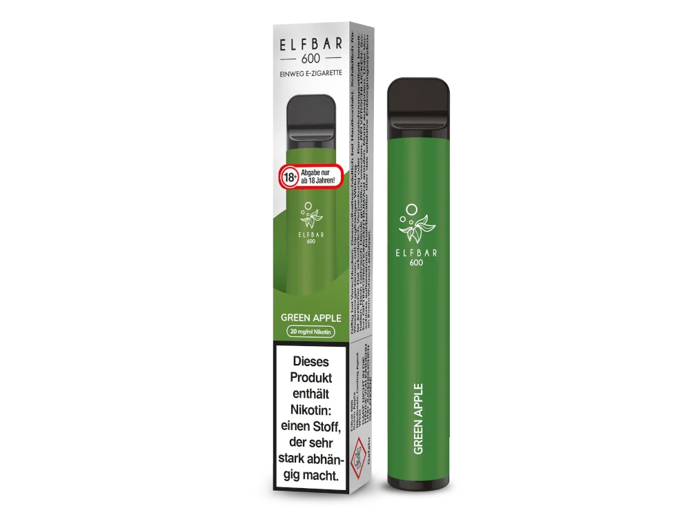 Elfbar Einweg E-Zigarette 600 Green Apple 20mg/ml