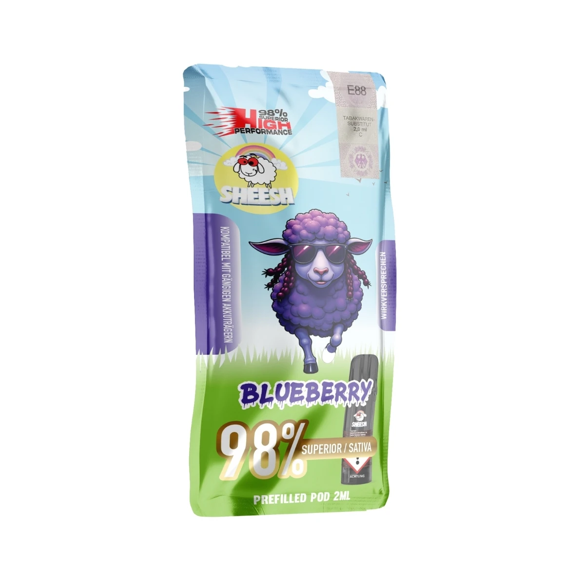 Sheesh Prefilled Pod Superior 98% 2ml Blueberry