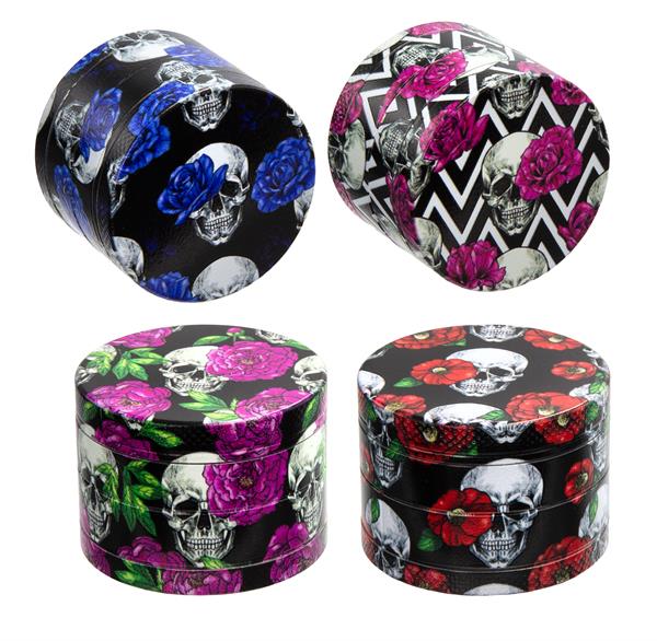Wild Fire Grinder Metall Skull & Roses 4-teilig 50 mm