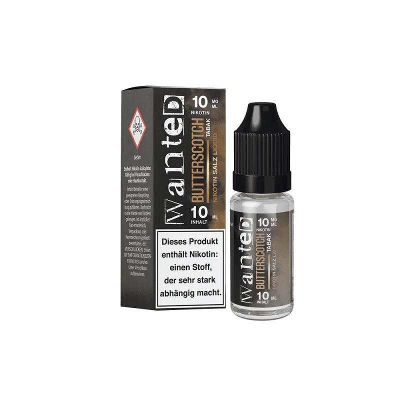 Wanted Nikotinsalz Liquid Overdosed Butterscotch Tabak 10mg/ml 10ml
