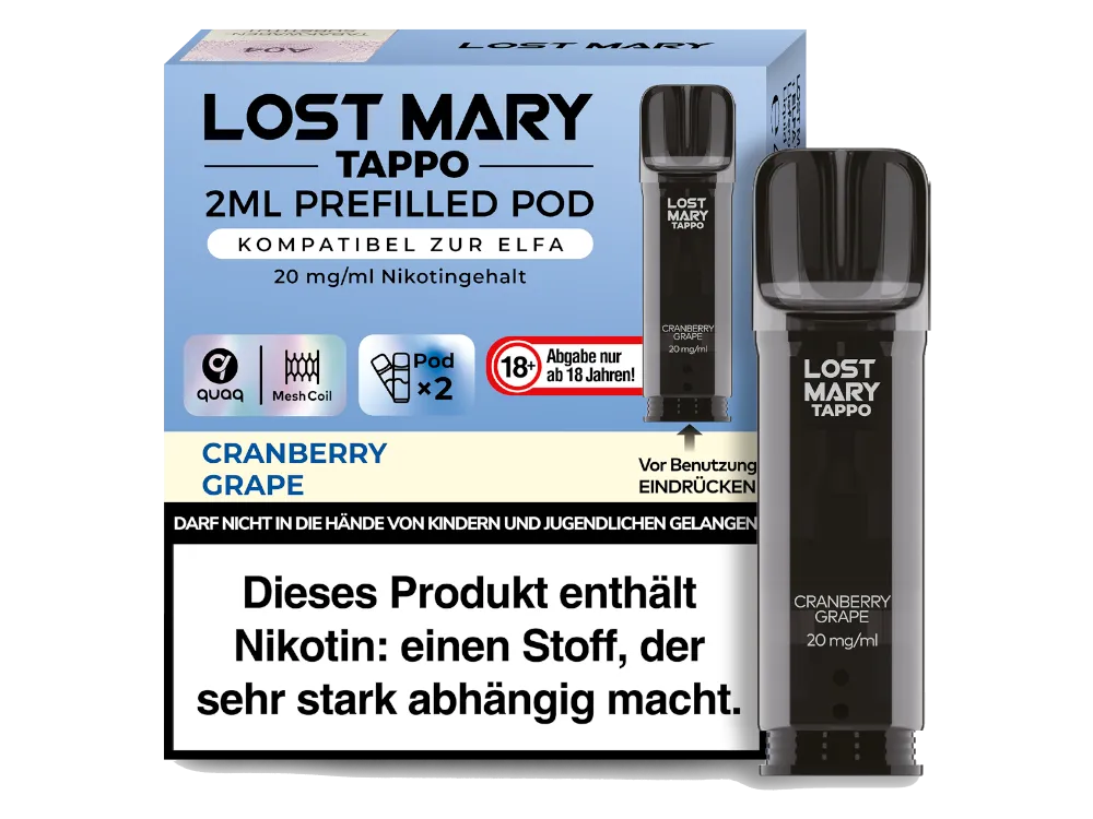 Lost Mary Prefilled Pod Tappo Cranberry Grape (2 Stück pro Packung)
