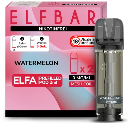 Elfbar Elfa Prefilled Pod (2 Stück pro Packung) Watermelon